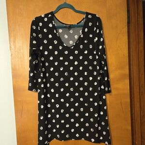 Clara Sun Woo Black & White 3/4 Sleeve Top Size M